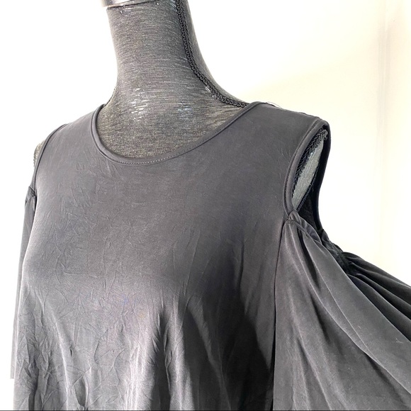 3/25🌸lavender field Cold Shoulder Flare Top - Picture 3 of 8